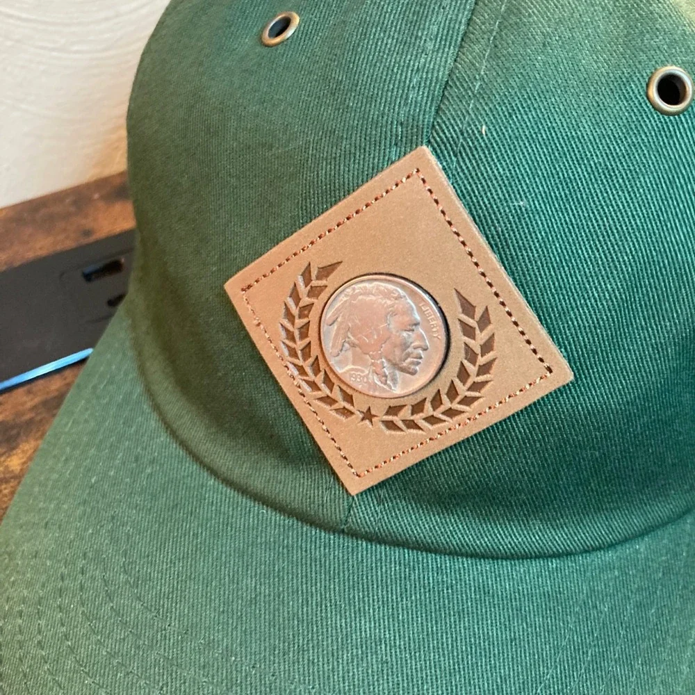 Bobby Jones Golf Hat Buffalo Nickel Impregnable Quadrilateral Green Strapback